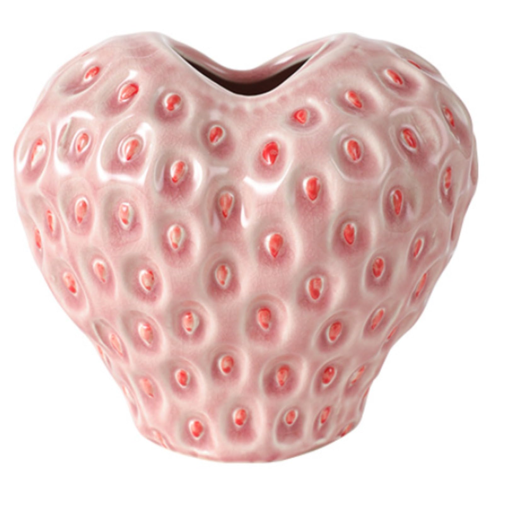 陶器花瓶 いちごフラワーベース おしゃれ セラミック 一輪挿し 水栽培 装飾花器 センターピース用、台所、オフィス、寝室、夕食のテーブル、農家、棚の装飾、マンテル、結婚祝い イチゴの花瓶 陶器 外観 芸術 装飾品 花瓶 (レッド,S)