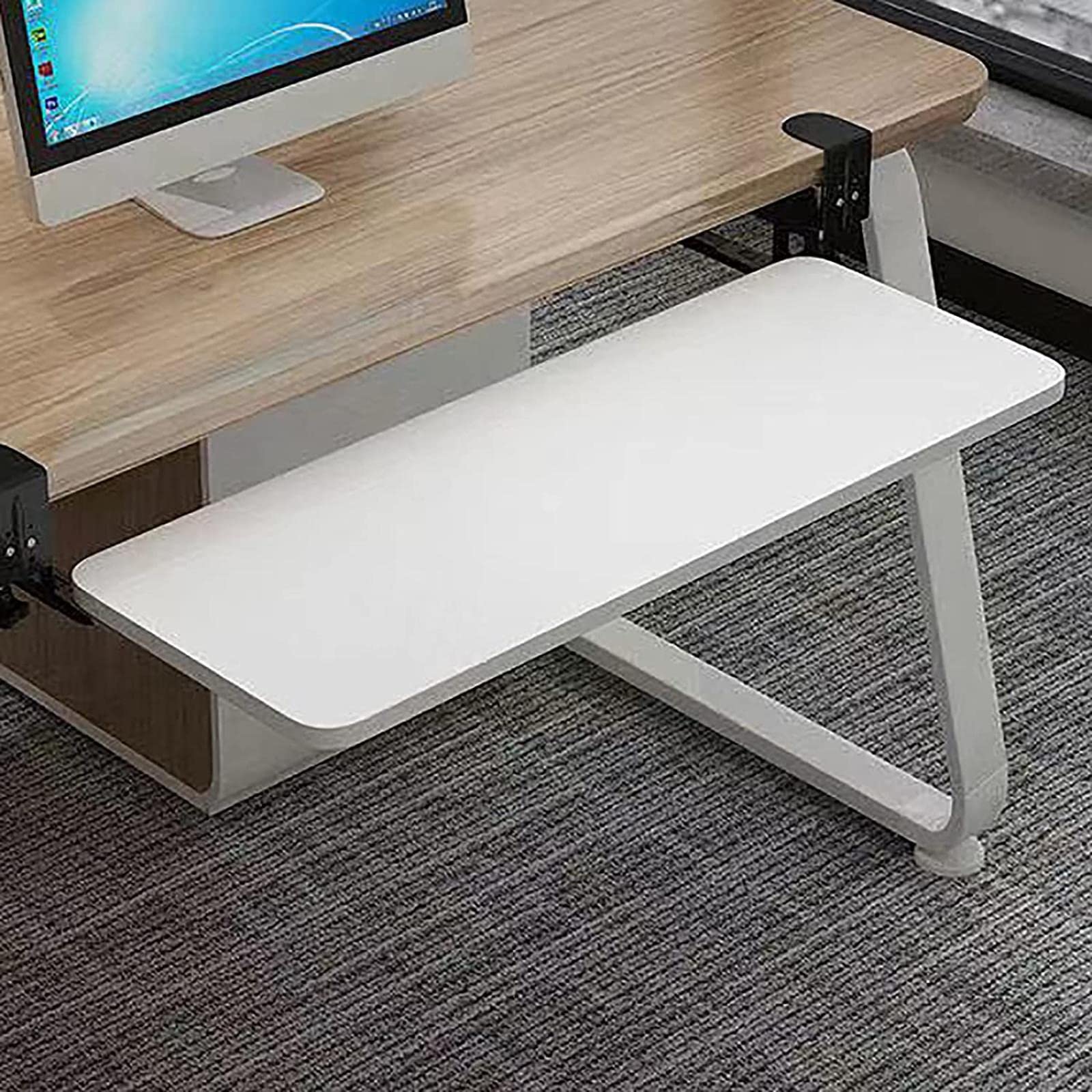 キーボードスライダー スライド式 後付け キーボードトレイ 取り外し可能 組立簡単 マウス収納対応 5色..