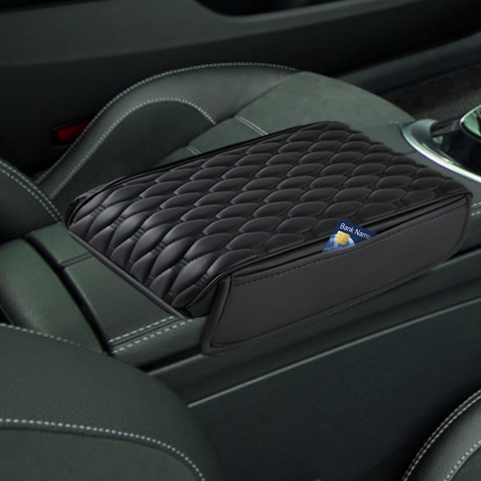 車のアームレストクッション,滑り止めレザーカバーアームレストクッション - キャラバン、オフロード車..