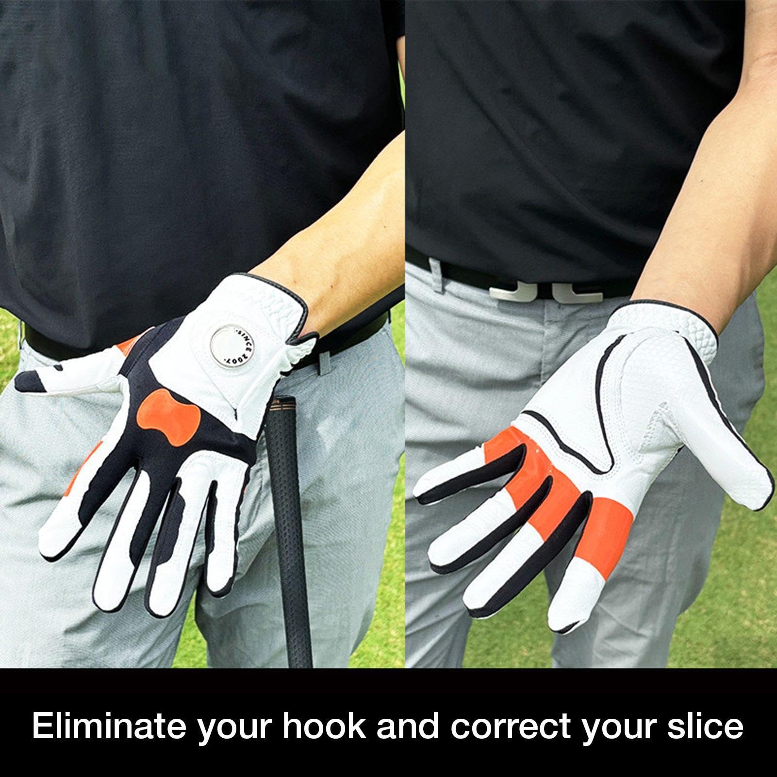 グリップ用ゴルフグローブ 矯正用ゴルフグローブ ゴルフグローブトレーナー ゴルフチッピング補助具 左..