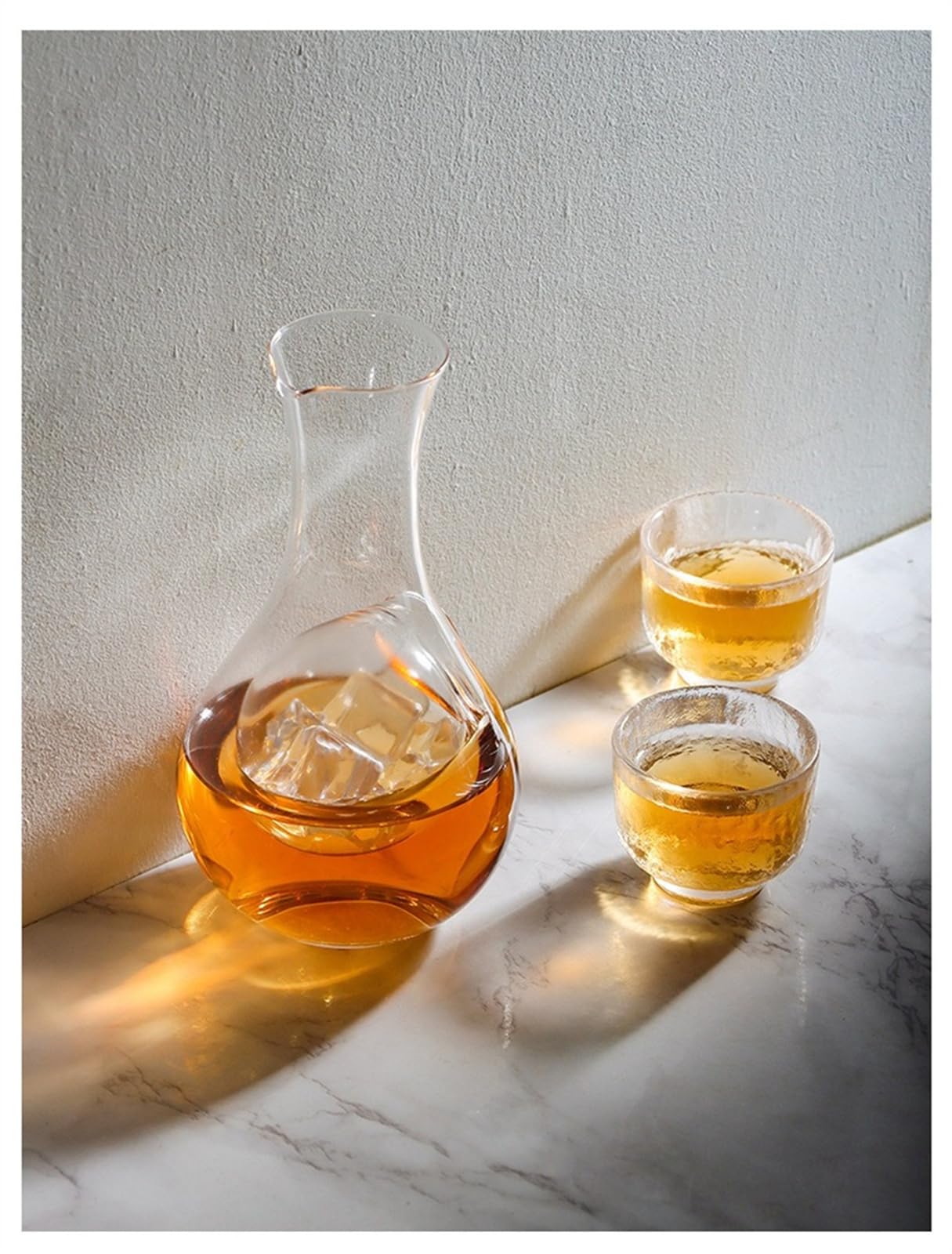 冷酒器 ガラス 徳利 冷酒徳利 氷ポケット燗酒器 徳利 とっくり 冷酒セット 冷酒グラス 来客用 冷蔵 サ..