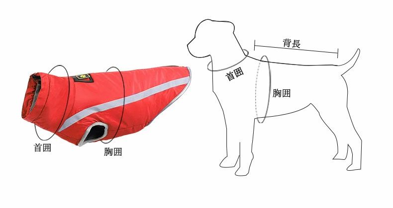 xl-6xl 6サイズ 防水 反射 大型犬用、中型犬用、反射ストリップ 6サイズ 4カラー 防寒 保温 犬服 ペッ..