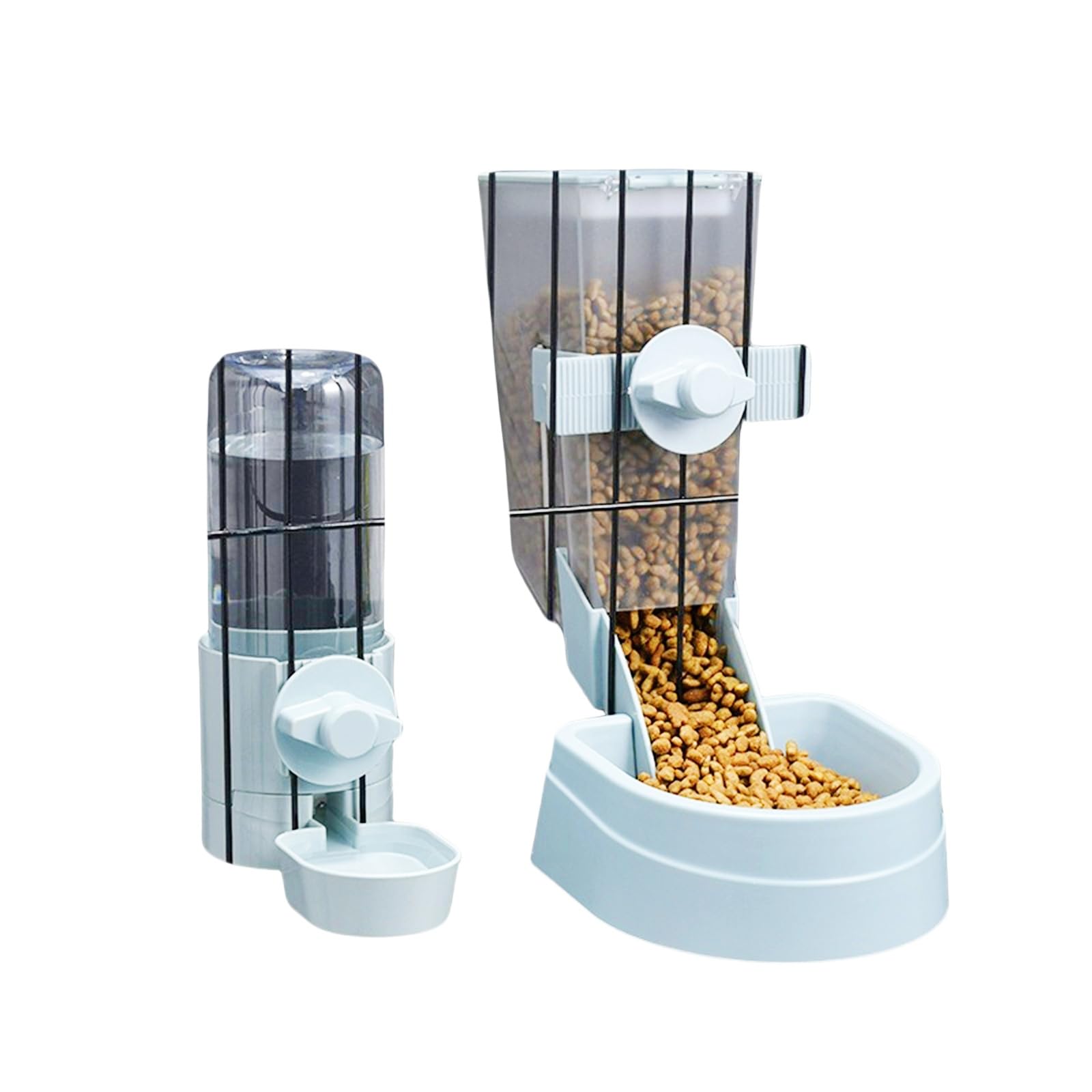 自動給餌器 自動水飲み器セット 食器 ペット給餌器 小動物用 ケー固定 吊り下げお留守番対応 大容ペットボウル 餌入れ餌自動 自動給水器 ケージ取付型 転倒防止 漏れ防止 固定型 電源不要 留守番対応 給餌飛び散り対策 転倒防プラスチック水飲掛け 大容量 (White)
