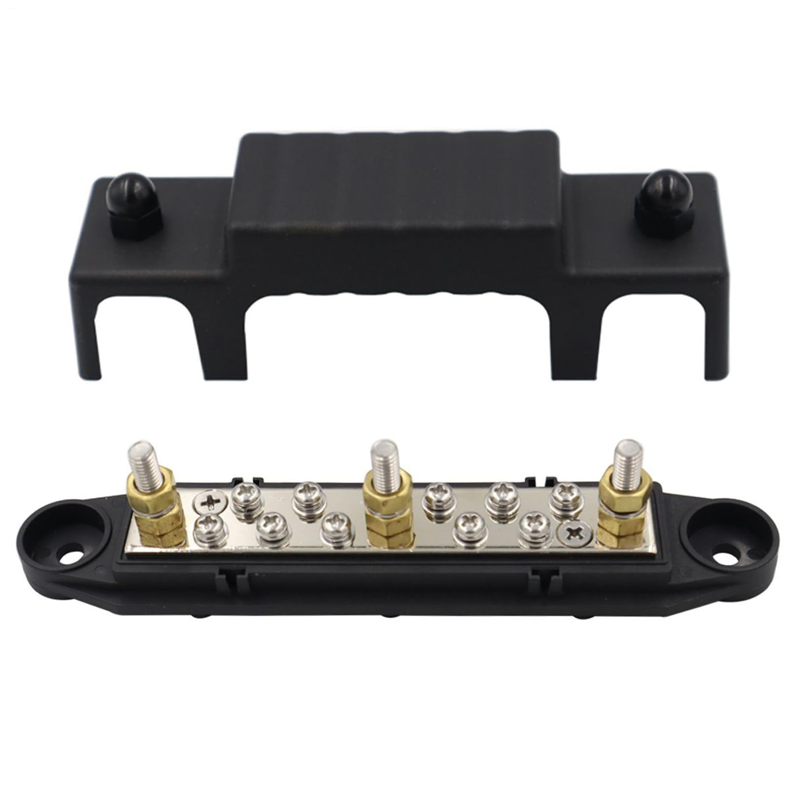 ターミナルブロックバスバー, 48V DC 150A 船舶用バッテリーバスバーターミナルセット, コンパクトで頑丈な電気用品 ソーラー配線 ボート 海洋 RV 用(3)