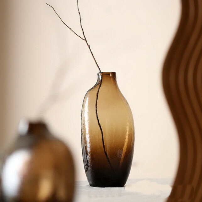 アンティーク調 ガラス製 フラワーベース おしゃれ モダンデザイン 花瓶 インテリア雑貨 カラー3種類（A・B・C） 高級感 北欧風 リビング ダイニング 寝室 hbq415