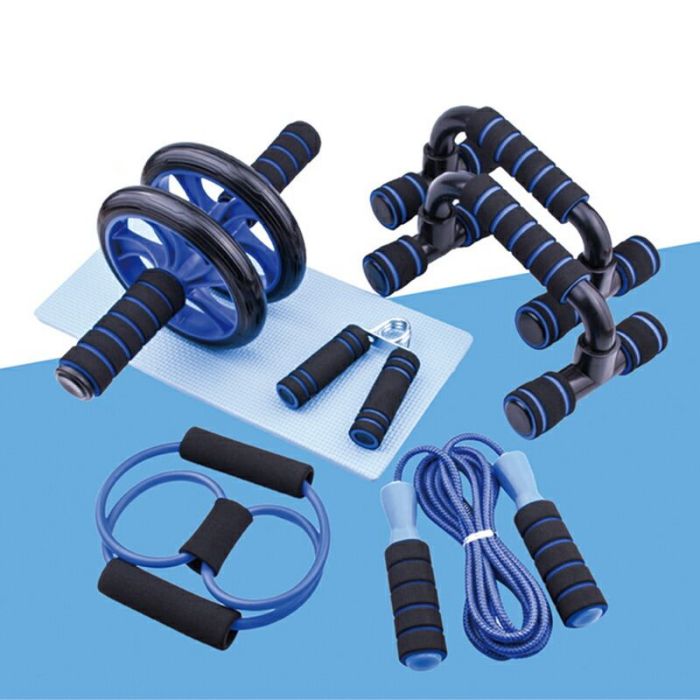 筋トレ7点セット 腹筋ローラー 7in1 腹筋マシーン エクササイズローラー セット アブローラー アブホイ..