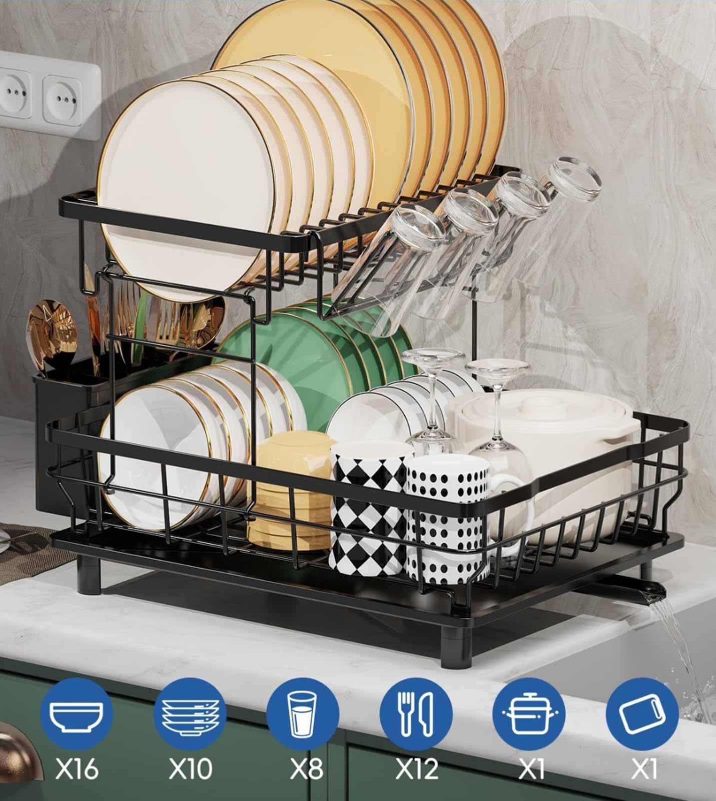 水切りかご シンク上水切りラック 水切りカゴ ステンレス 食器 水切り シンク横 収納ラック 食器乾燥棚..