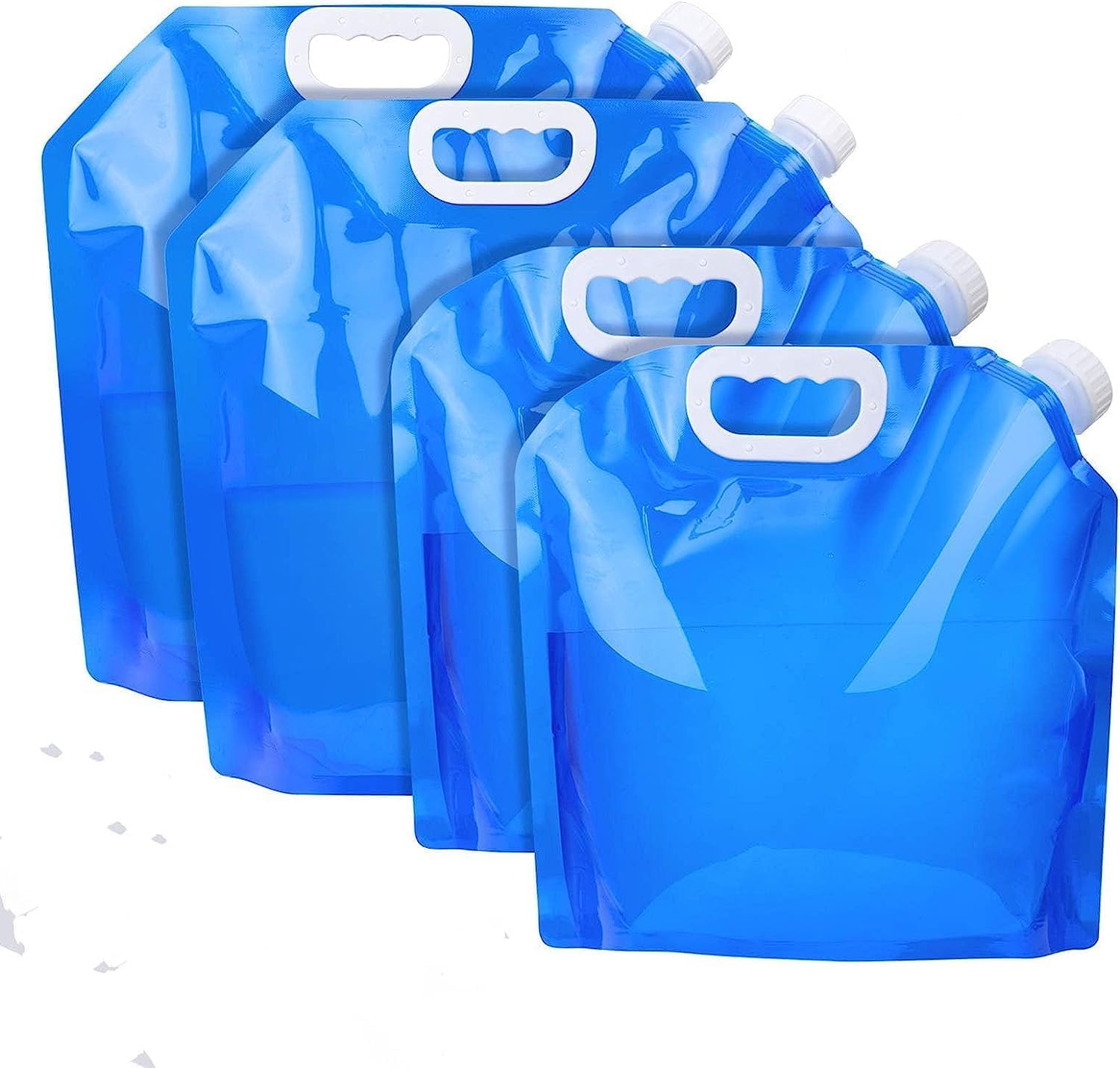 給水タンク 水袋 給水バッグ ポリエチレン製 折りたたみ式 ハンドル付き 大容量 4枚入り 5L2個 10L2個 ..