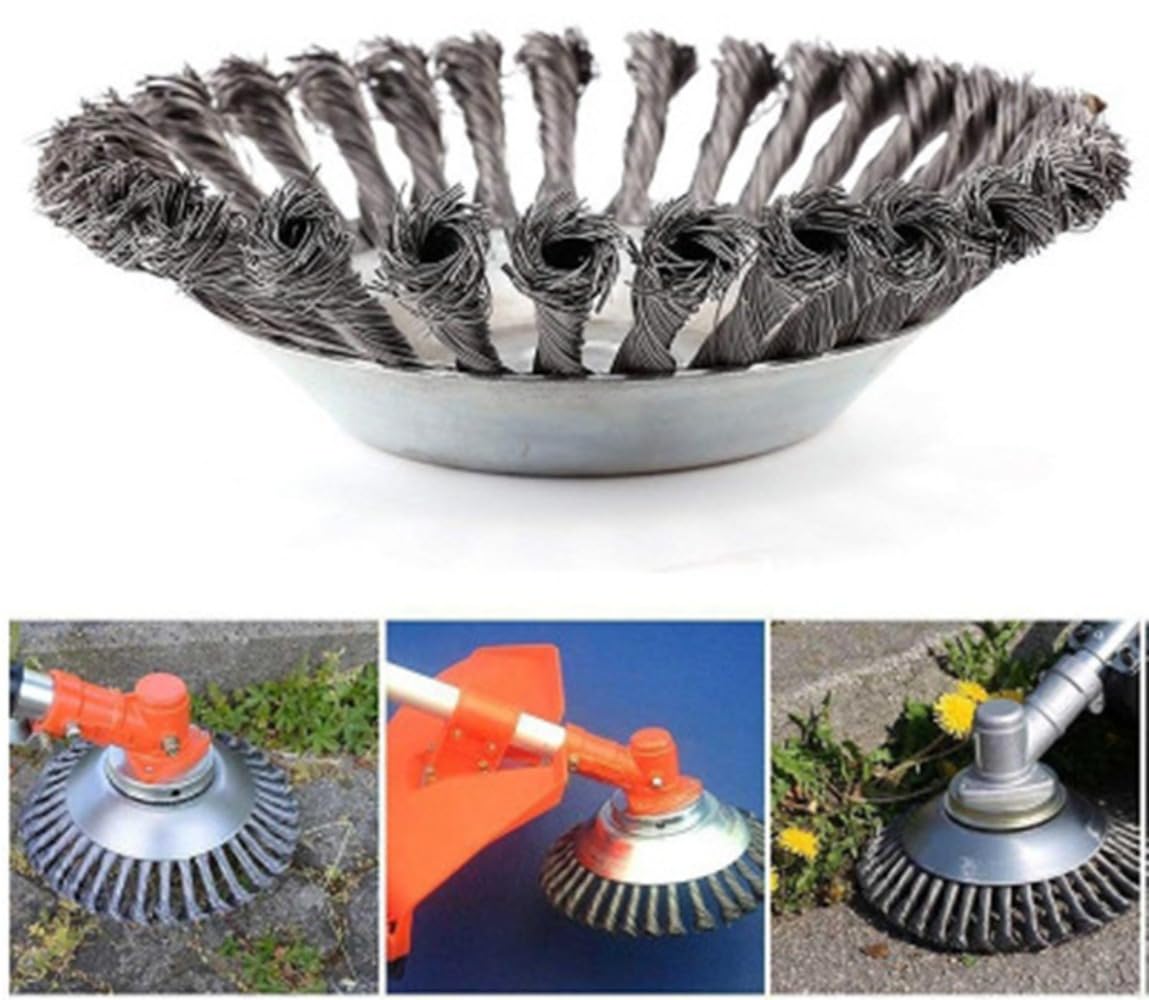 草刈り機 チップソー研磨機 芝刈り機ヘッド 除草ブラシ 雑草クリーニングツール 炭素鋼 スチール ロー..