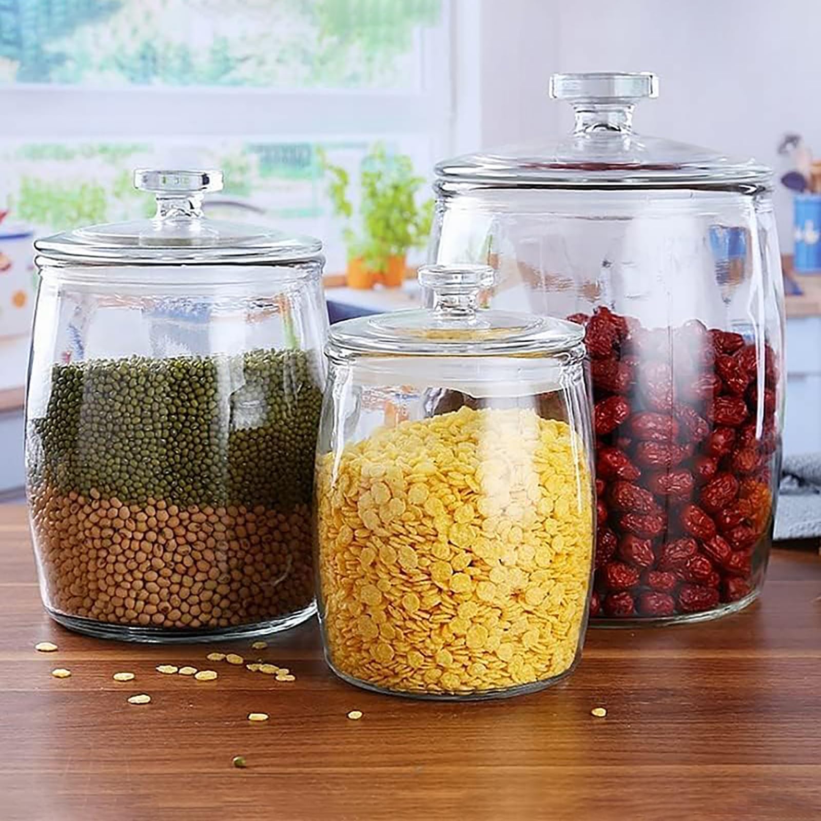 米びつ おしゃれ ガラス rice container 密閉 保存容器 ライスストッカー 蓋付き 米櫃 冷蔵庫収納 透明..