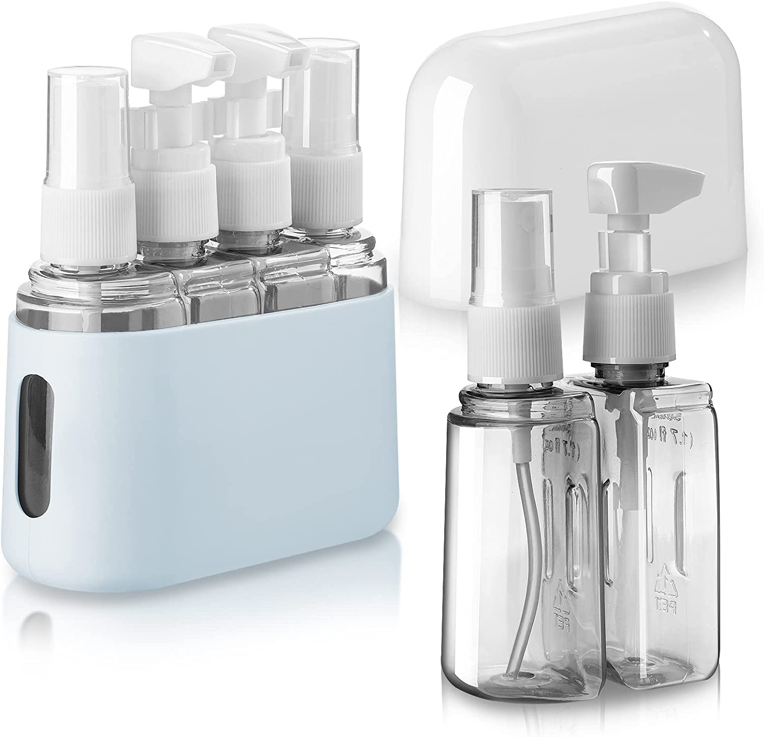 トラベルボトル　旅行 ボトル　旅行 ボトル 小分け　コスメ用詰替え容器　化粧品小分け容器　小分け容器　トラベルボトルセット　漏れ防止　旅行用　出張用　お泊り　収納ボックスが付き　化粧品　4本セット