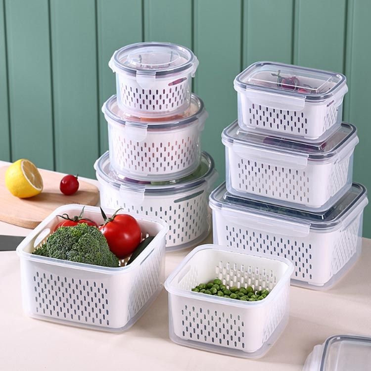 保存容器 蓋付き 水切り 食品 密封 生姜 保存容器 果物 付き ニンニク 収納ボックス 玉ねぎ フルーツ ..