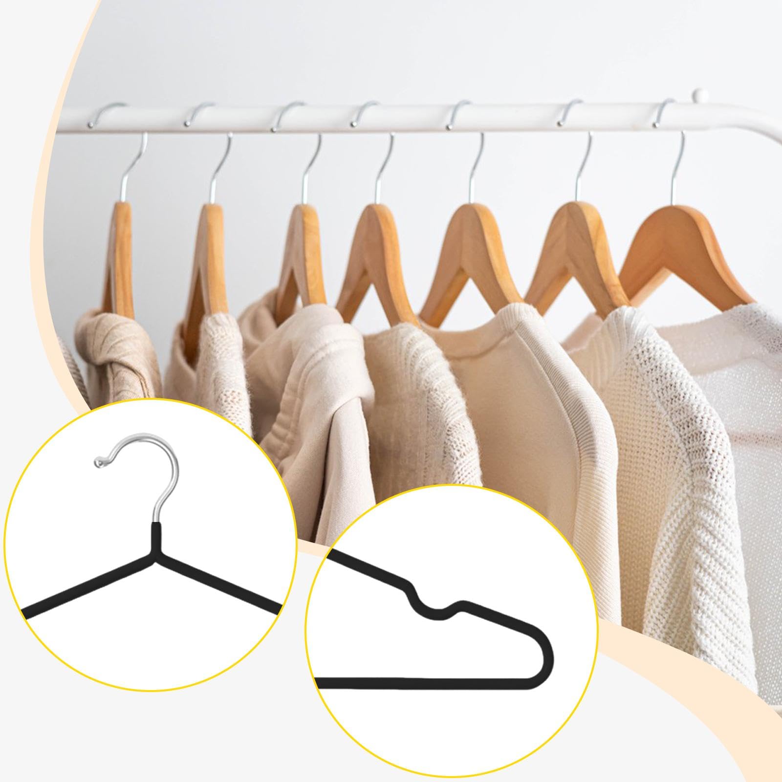 20本 ハンガー マンガン鋼製 洋服掛け 耐久性 衣類保護 ワイヤーハンガー 省スペース設計 ポータブル ..