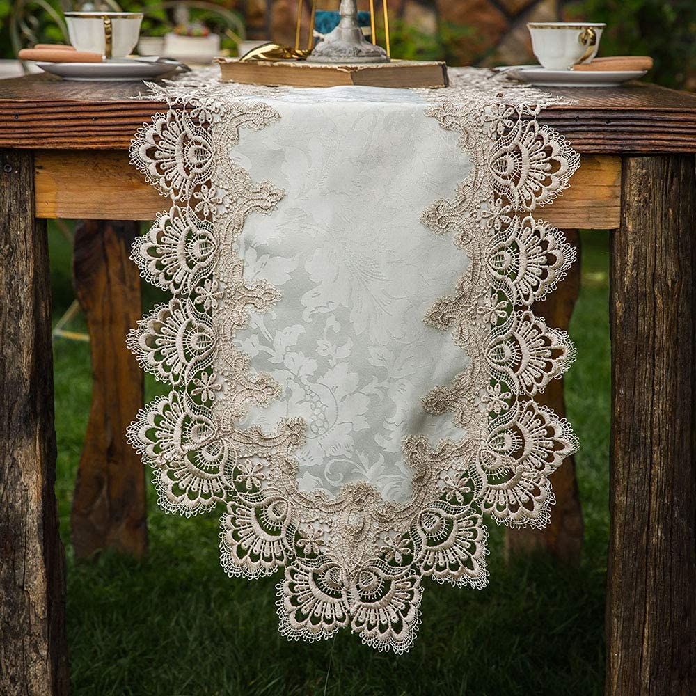 テーブルランナー レース 北欧 テーブルセンター 快適な家ヨーロッパスタイルのシンプルな刺繍レーステ..