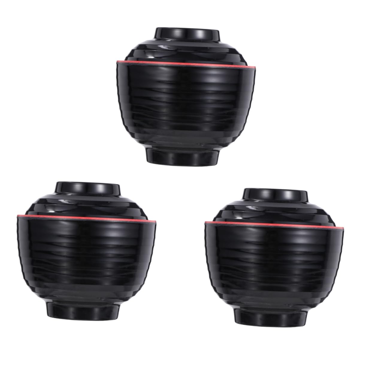 3個 丼鉢 家庭用メラミンボウル 麺類 スタイルラーメン 漆器 日本茶碗 食器 パスタ 蓋 ふた付きボウル ..