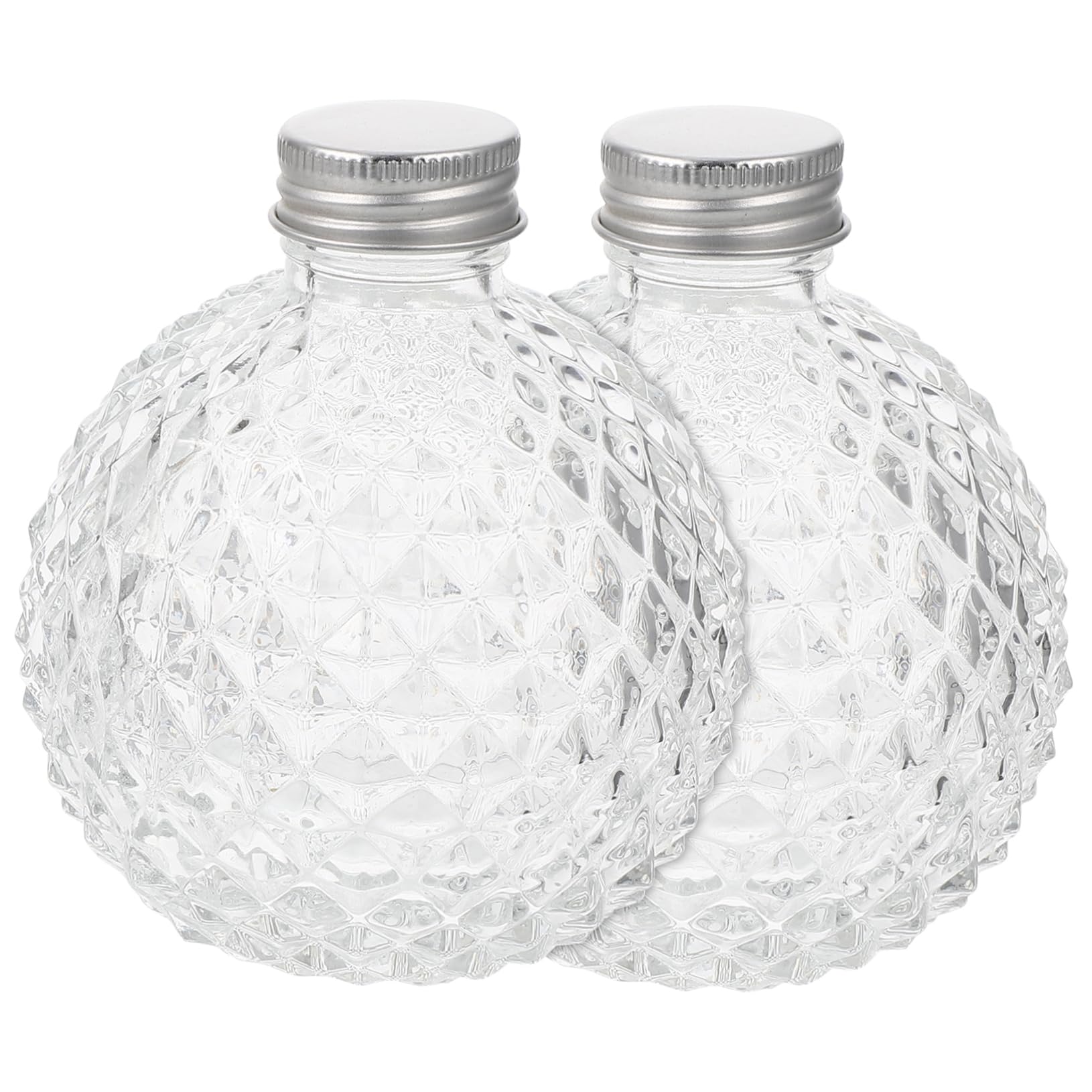 2個透明果酒瓶 小型ワインボトル 密閉容器 キャップ付き アウトド