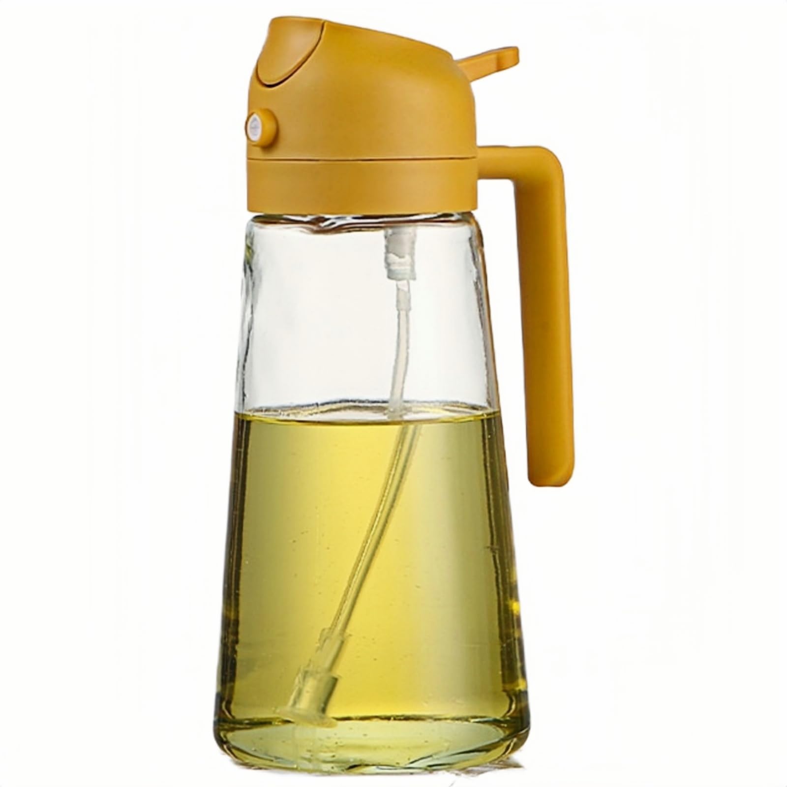 キッチン用オイルスプレー 470ml｜2in1 食用油ディスペンサー＆スプレーボトル｜オリーブオイル対応 ガ..