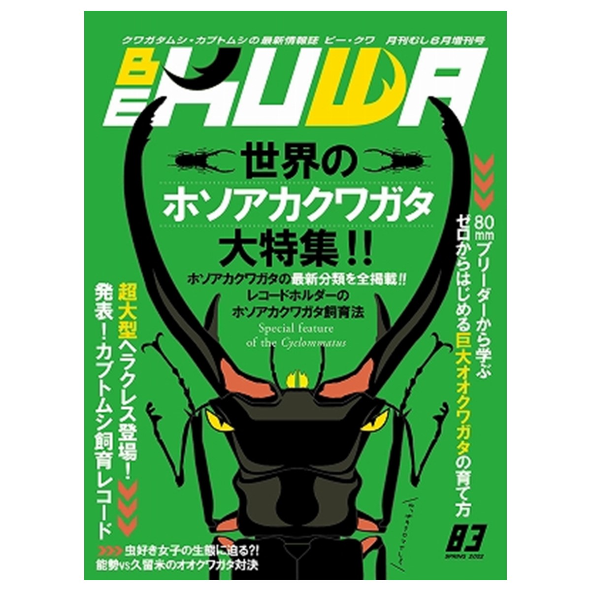 【DDA】BE-KUWA No83 世界のホソアカクワガタ大特集 dda クワガタ カブトムシ 雑誌