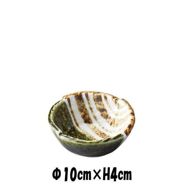 織部ストライプ3.3丸小鉢　陶器磁器の食器　おしゃれな業務用和食器　お皿小皿深皿