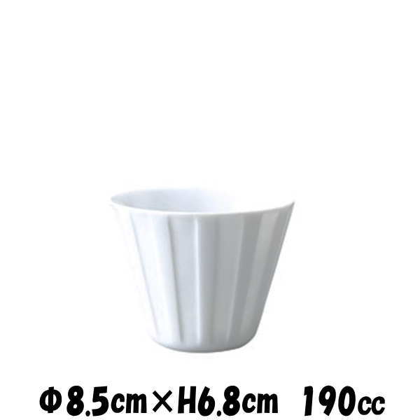 Rakuten - 小田陶器ブランド　マルシェ　ストライプミニ　白　フリーカップデザートカップコップ　カフェ食器　陶器磁器　おしゃれな業務用食器