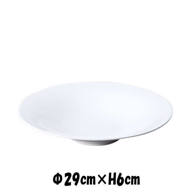 Rakuten - Plates　29cm反型パスタ　割れにくい強化硬質磁器　白い陶器磁器の食器　おしゃれな業務用洋食器　お皿大皿深皿