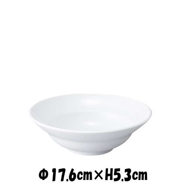 Naples　17.5cmボール　白い陶器磁器の食器　おしゃれな業務用洋食器　お皿中皿深皿