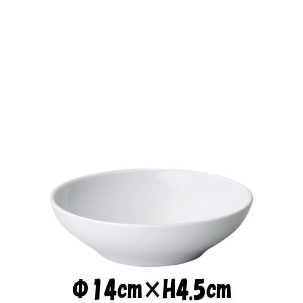 白中華　14cmボール　白　陶器磁器の食器　おしゃれな業務用洋食器　お皿中皿深皿