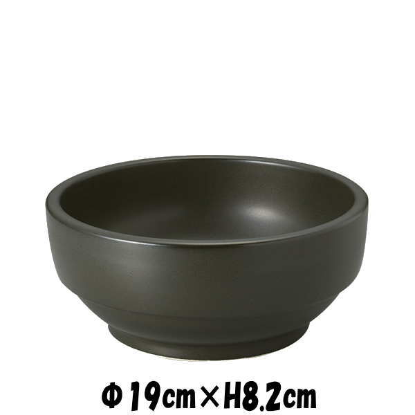 黒19cm　直火対応　耐熱陶器製スタッキング石焼きビビンバ鍋　陶器磁器の食器　おしゃれな業務用和食器　お皿中皿深皿 その1