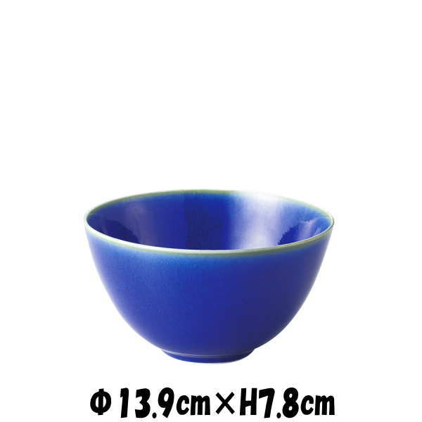 アンラック　14cmボウル　青ブルー　お茶碗ミニ丼　陶器磁器の食器　おしゃれな業務用和食器　お皿中皿深皿