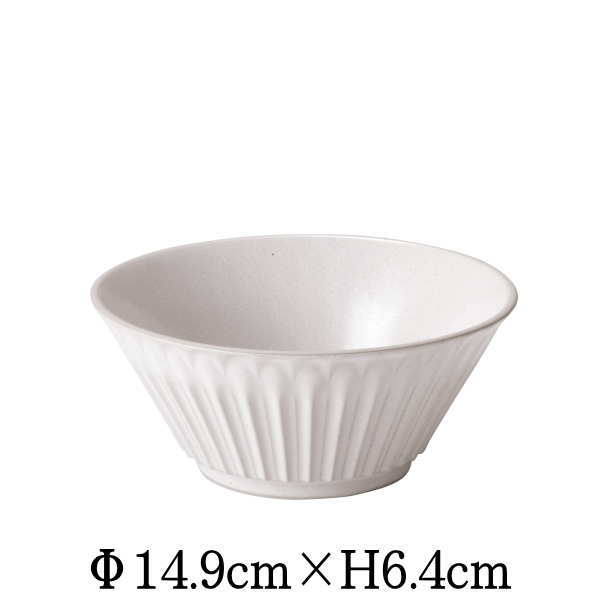 Mino Ware - STORIA　15cmボウル　ラスティックホワイト　白　日本製　国内産　おしゃれな業務用食器　お皿中皿深皿　洋食器