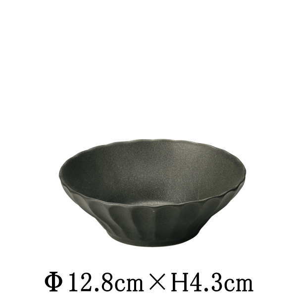 Rakuten - かすみ　黒　12.5cm浅ボウル　小鉢　豆皿　日本製　国内産　おしゃれな業務用食器　お皿中皿深皿　和食器