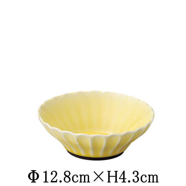 Rakuten - かすみ　黄　12.5cm浅ボウル　小鉢　豆皿　日本製　国内産　おしゃれな業務用食器　お皿中皿深皿　和食器