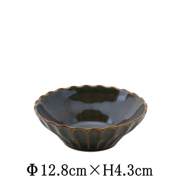 Rakuten - かすみ　山藍　12.5cm浅ボウル　青緑　小鉢　豆皿　日本製　国内産　おしゃれな業務用食器　お皿中皿深皿　和食器