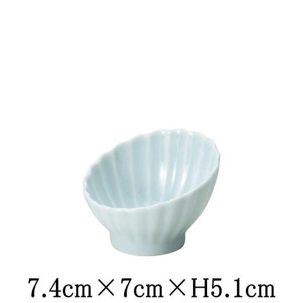 Rakuten - かすみ　青白　7cm斜め小鉢　豆皿　日本製　国内産　おしゃれな業務用食器　お皿小皿深皿　和食器