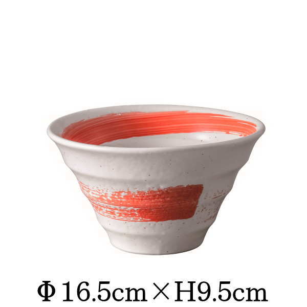 粉引赤渦　渦5.0丼　丼 器 丼鉢 どんぶり 丼ぶり おしゃれ 黒い食器 カフェ 和食器 美濃焼 国産 日本製