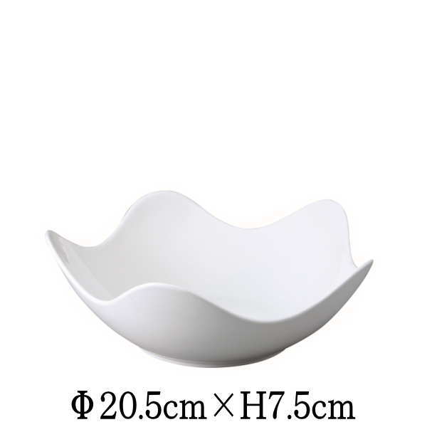 Rakuten - Buffet　20.5cmスターボウル　割れにくい強化硬質磁器　白い陶器磁器の食器　おしゃれな業務用洋食器　お皿大皿深皿