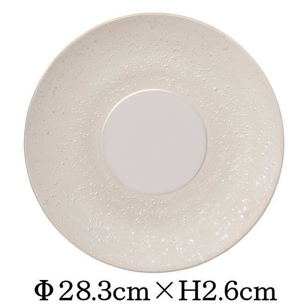 Cake Plates - 光誕　パールラスター　28cmプレート　陶器磁器の食器　おしゃれな業務用洋食器　お皿大皿平皿