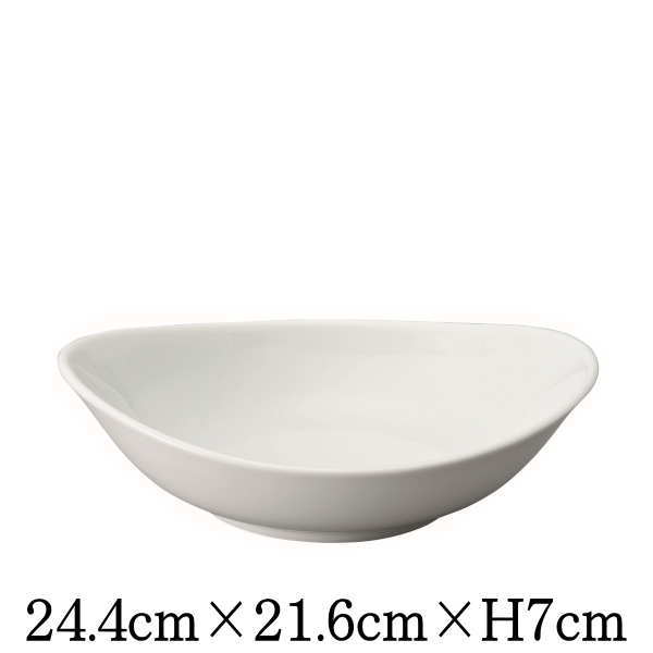 Rakuten - OV　24cmボール　白い陶器磁器の食器　おしゃれな業務用洋食器　お皿大皿深皿