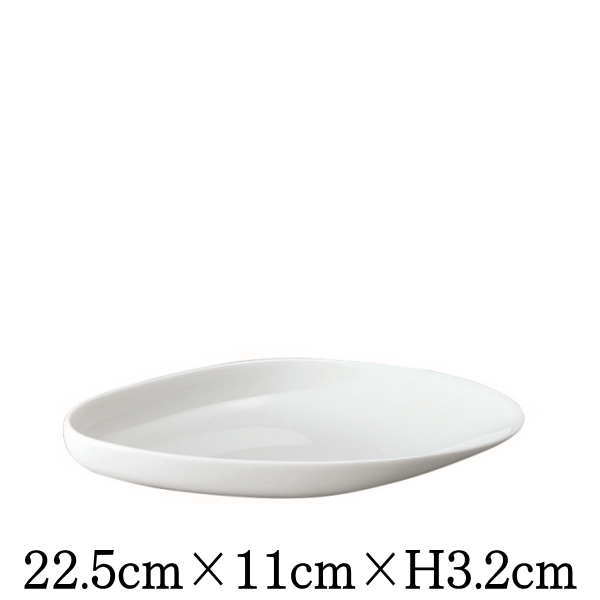Rakuten - Moule&Clam　ムール22cm　白い陶器磁器の食器　おしゃれな業務用洋食器　お皿大皿平皿長皿