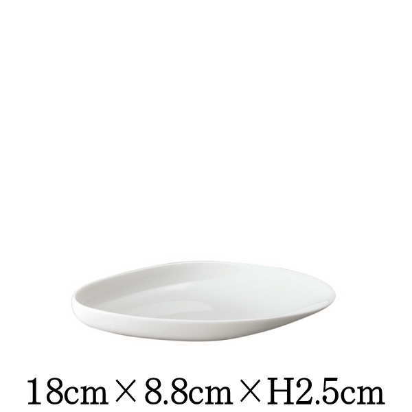 Rakuten - Moule&Clam　ムール18cm　白い陶器磁器の食器　おしゃれな業務用洋食器　お皿中皿平皿長皿