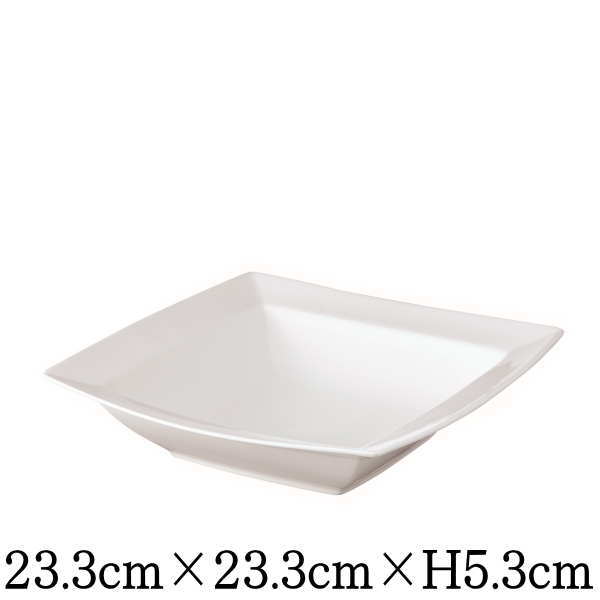 Rakuten - カレ　23スーププレート　割れにくい強化硬質磁器　白い陶器磁器の食器　おしゃれな業務用洋食器　スクエア　お皿大皿深皿