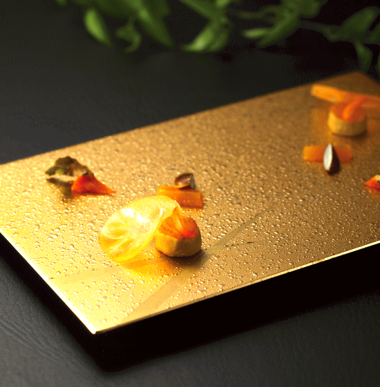 9寸足付盛台ゴールド石目　ゴールド　漆塗り漆器風仕上げ　おしゃれな業務用和食器　スクエアプレート　お皿大皿平皿 フラット　オードブル　ワンプレート