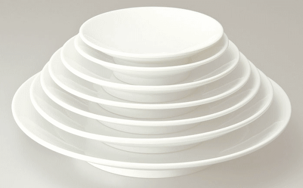 白中華　15cm丸高台皿W　白い陶器磁器の食器　おしゃれな業務用洋食器　お皿中皿平皿