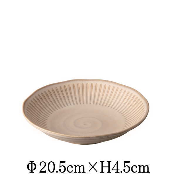 Rakuten - 窯変白十草　20.5cm深皿　日本製　国内産　おしゃれな業務用和食器　お皿大皿深皿