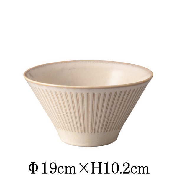窯変白十草　19cmサラダ鉢　日本製　国内産　丼　どんぶり　ラーメン　うどん　陶器磁器の食器　おしゃれな業務用和食器　お皿中皿深皿
