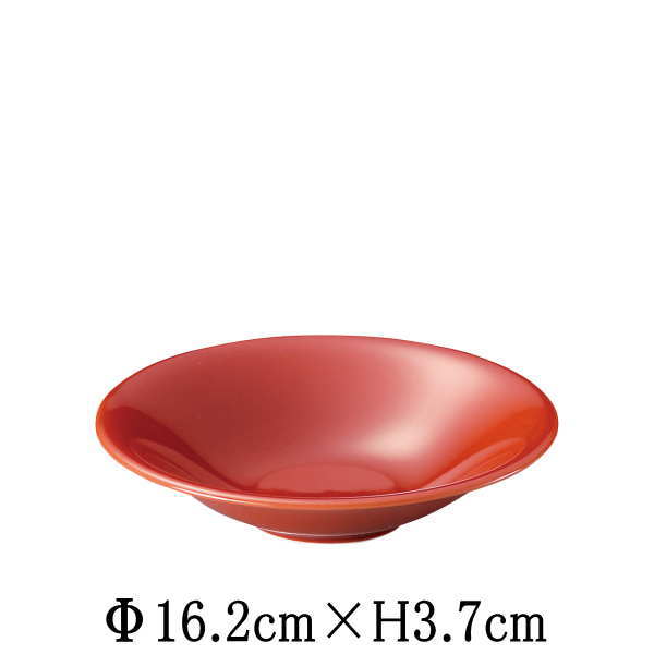 Rakuten - 朱雀　5.0浅鉢　赤　日本製　国内産　和食器　おしゃれな業務用食器　お皿中皿深皿