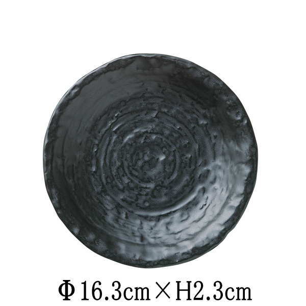 Mino Ware - のあーる　黒マット　石目5.0皿　日本製　国内産　和食器　おしゃれな業務用食器　お皿中皿平皿
