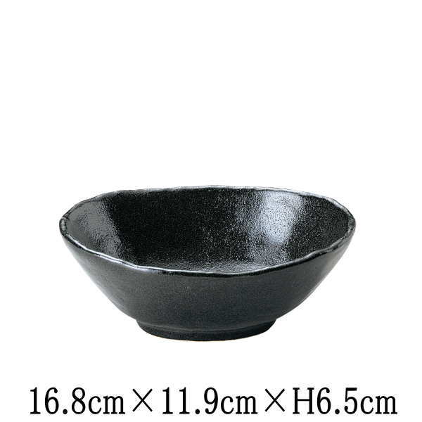 Rakuten - ゆず黒耀　石目楕円鉢　中　日本製　国内産　和食器　おしゃれな業務用食器　お皿中皿深皿