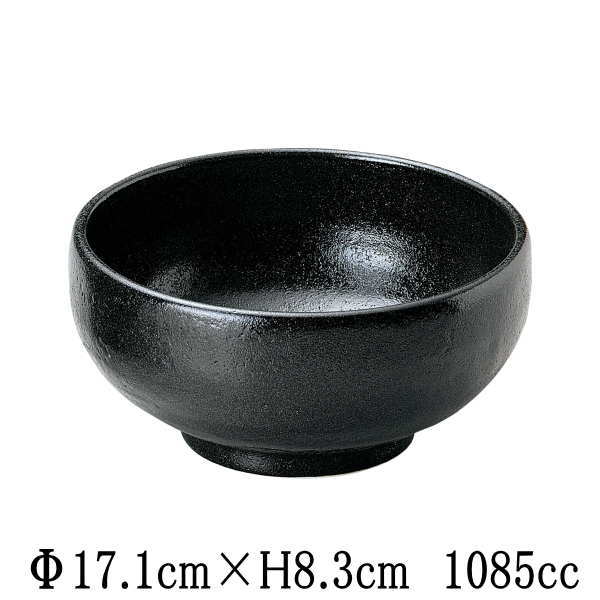 【サイズ】Φ17.1cm×H8.3cm　1085cc 【カラー】画像参照　※撮影時の光の加減、モニターの加減により画像と実物の色合いや濃淡が変わります。予めご容赦くださいませ。 【素材】磁器 【生産国】日本産、国内産 【取り扱い】電子レンジ○、食洗器○、直火×、オーブン× 【用途】蕎麦、丼物、ラーメン鉢、うどん鉢、サラダボウル、煮物鉢