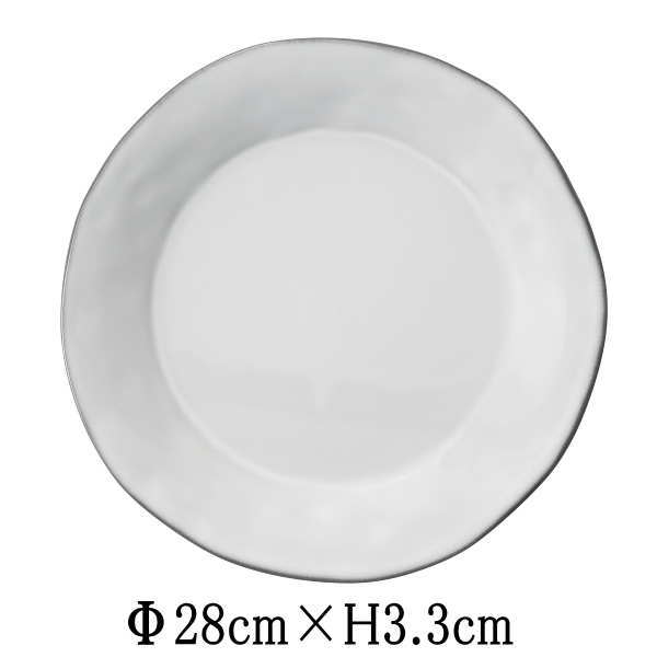 樂天商城 - LAFERMEラフェルム　28cmプレート　スモークホワイト　日本製　国内産　洋食器　おしゃれな業務用食器　お皿大皿平皿